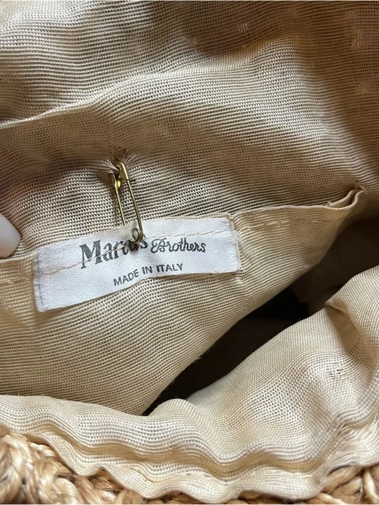 Vtg Marcus Brothers Italy shoulder bag purse boho woven raffia coastal natural - Picture 7 of 9